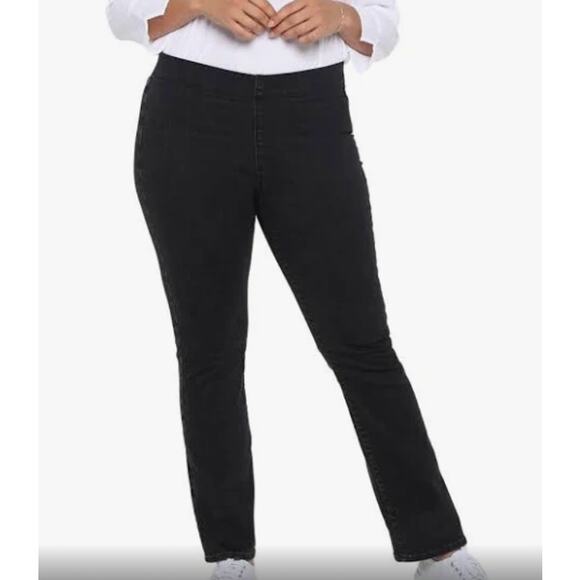 NYDJ Trinity Crop Boot Jeans 8 8P 29 Black Raw Hem Kick Flare Bootcut - Picture 1 of 7